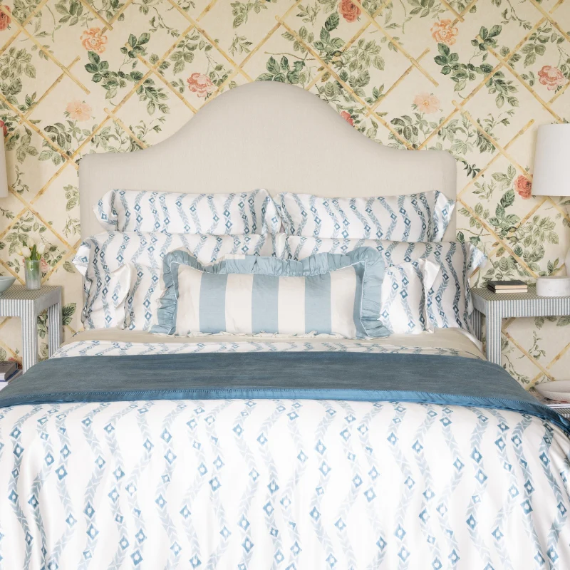 Cary Silk Square Cushion Blue - Image 2