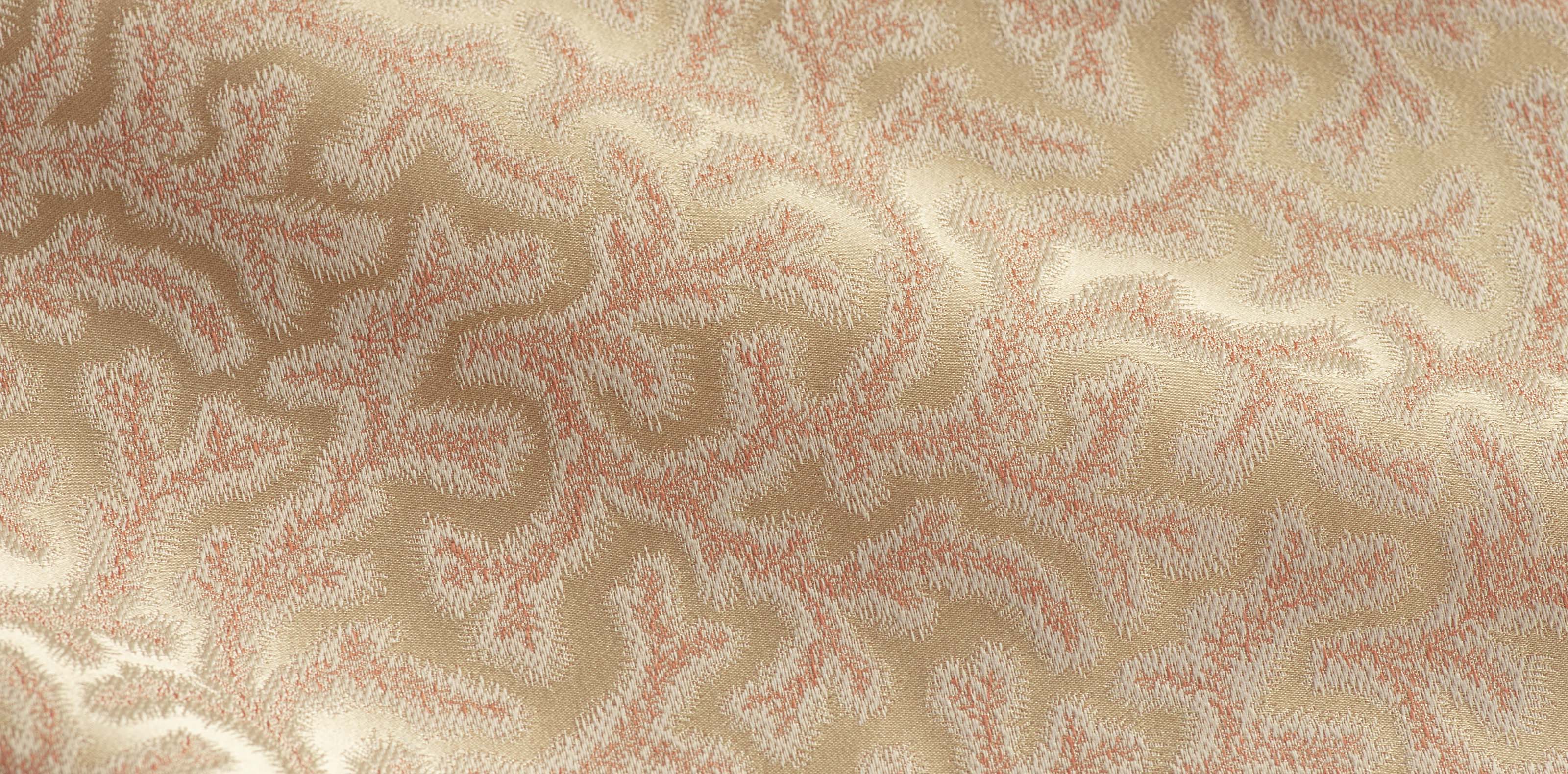 Coral Fern Silk Square Piped Cushion Pink - Clearance - Image 5