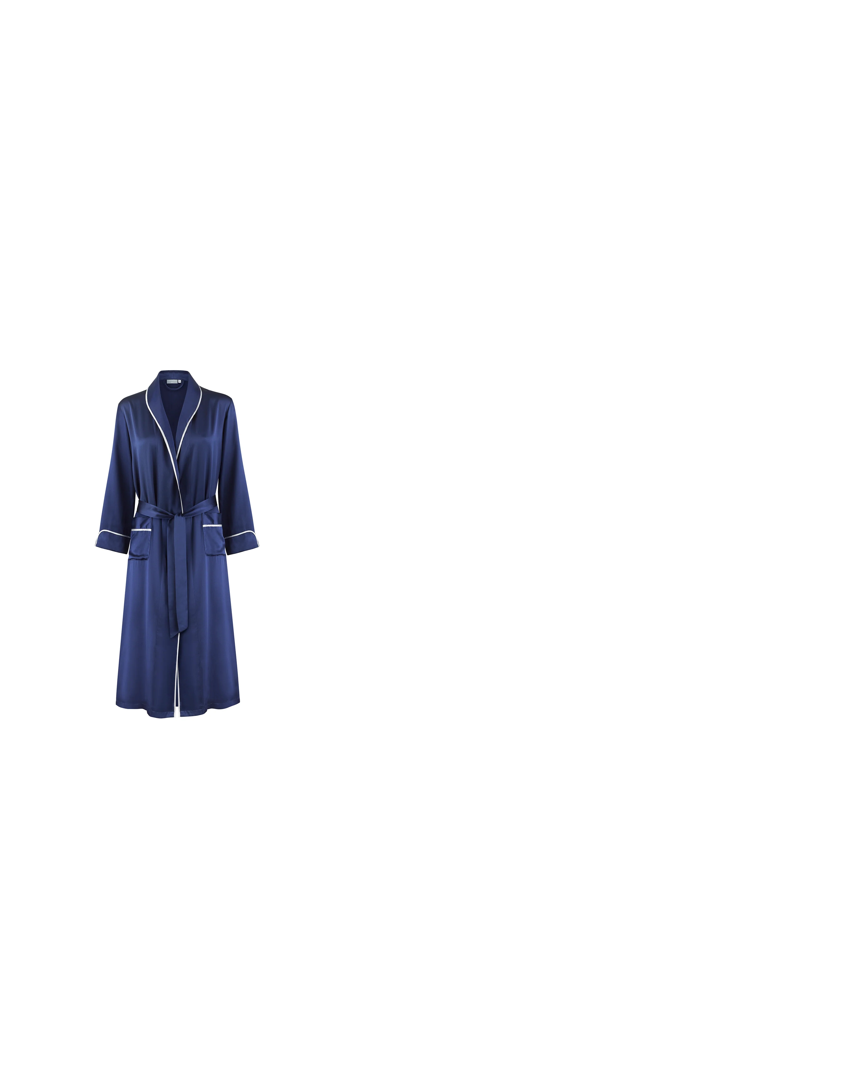 Gingerlily Basics Silk Robe Navy - Clearance