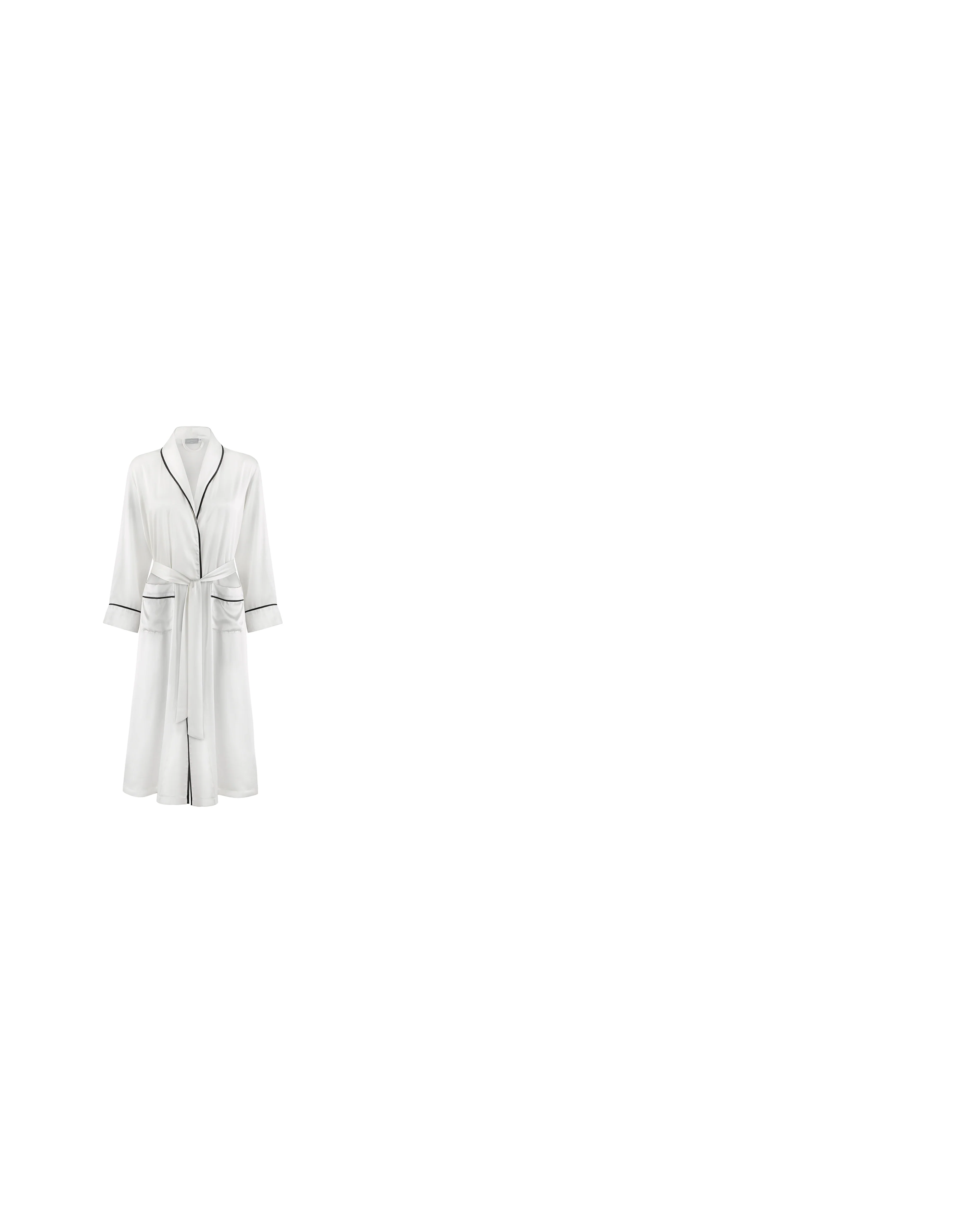 Gingerlily Basics Silk Robe Ivory - Image 2
