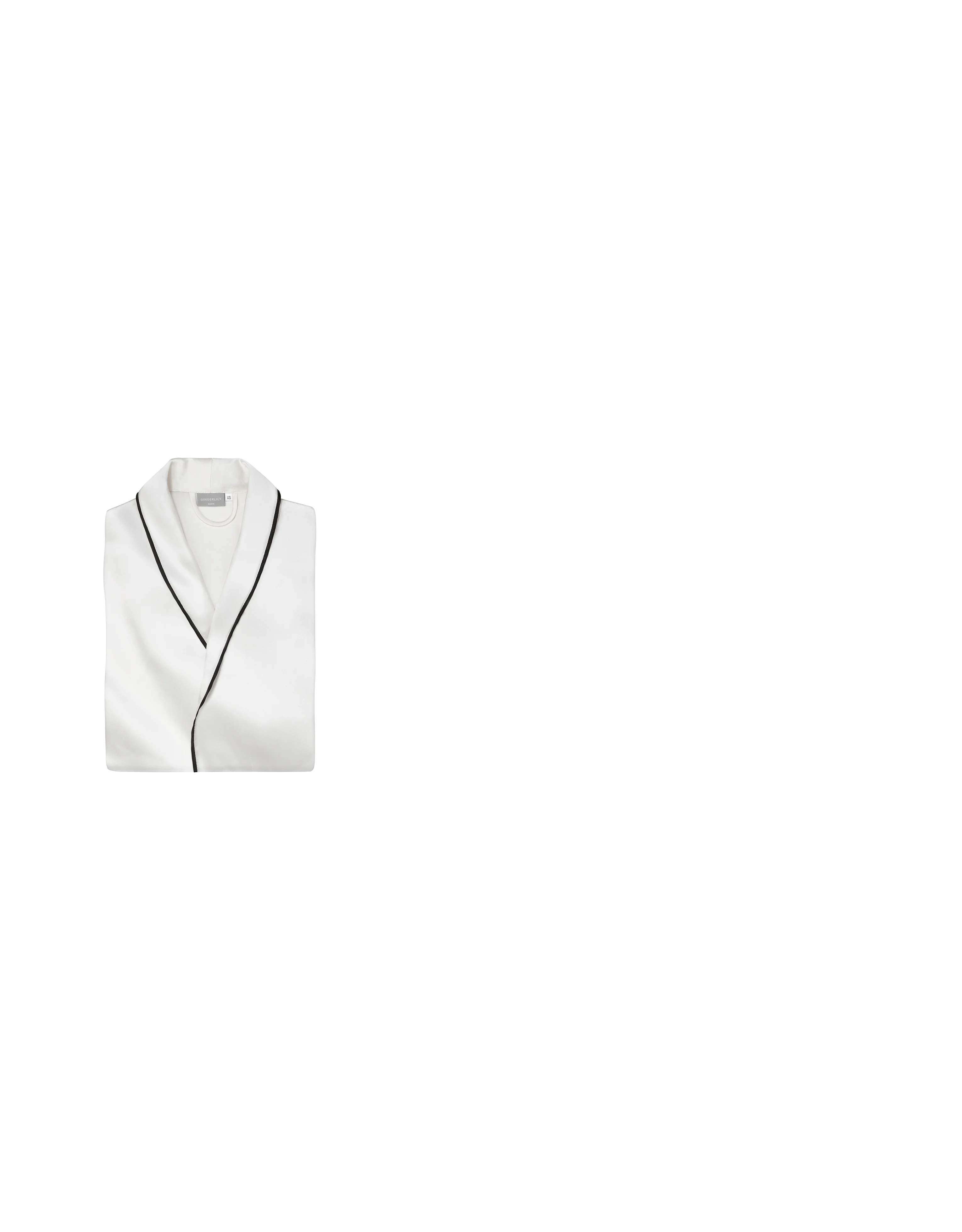 Gingerlily Basics Silk Robe Ivory - Image 3