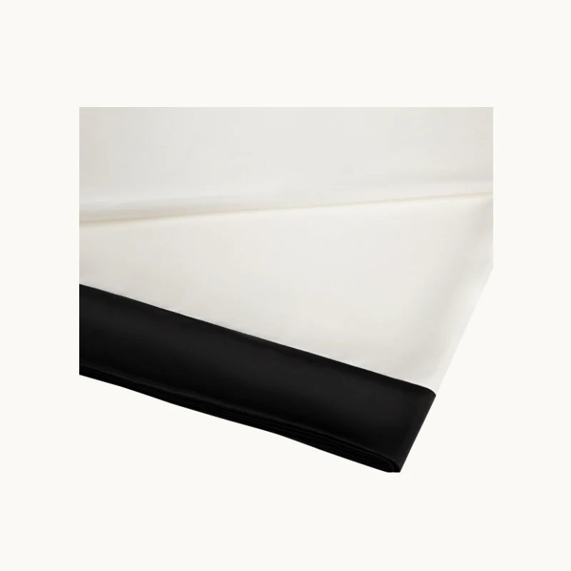 Ivory & Black Silk Flat Sheet - Clearance