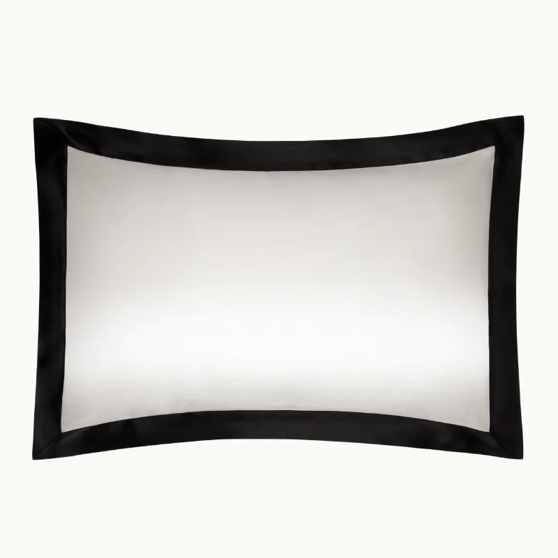 Ivory & Black Silk Pillowcase - Clearance