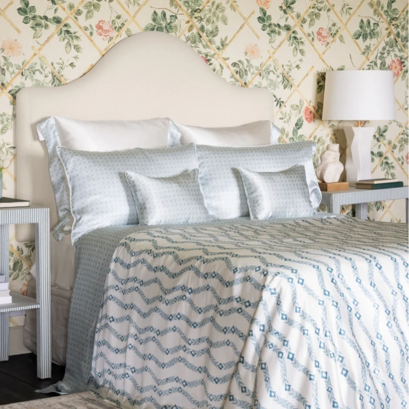 Rattan Blue Silk Oxford Pillowcase - Image 4