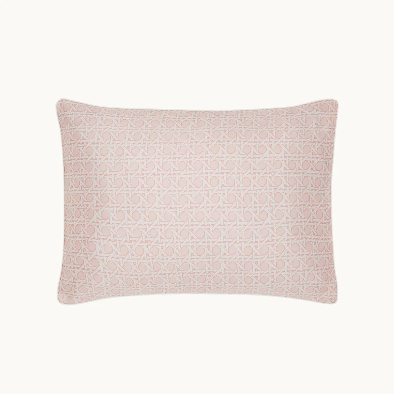 Rattan Pink Silk Piped Pillowcase - Image 5