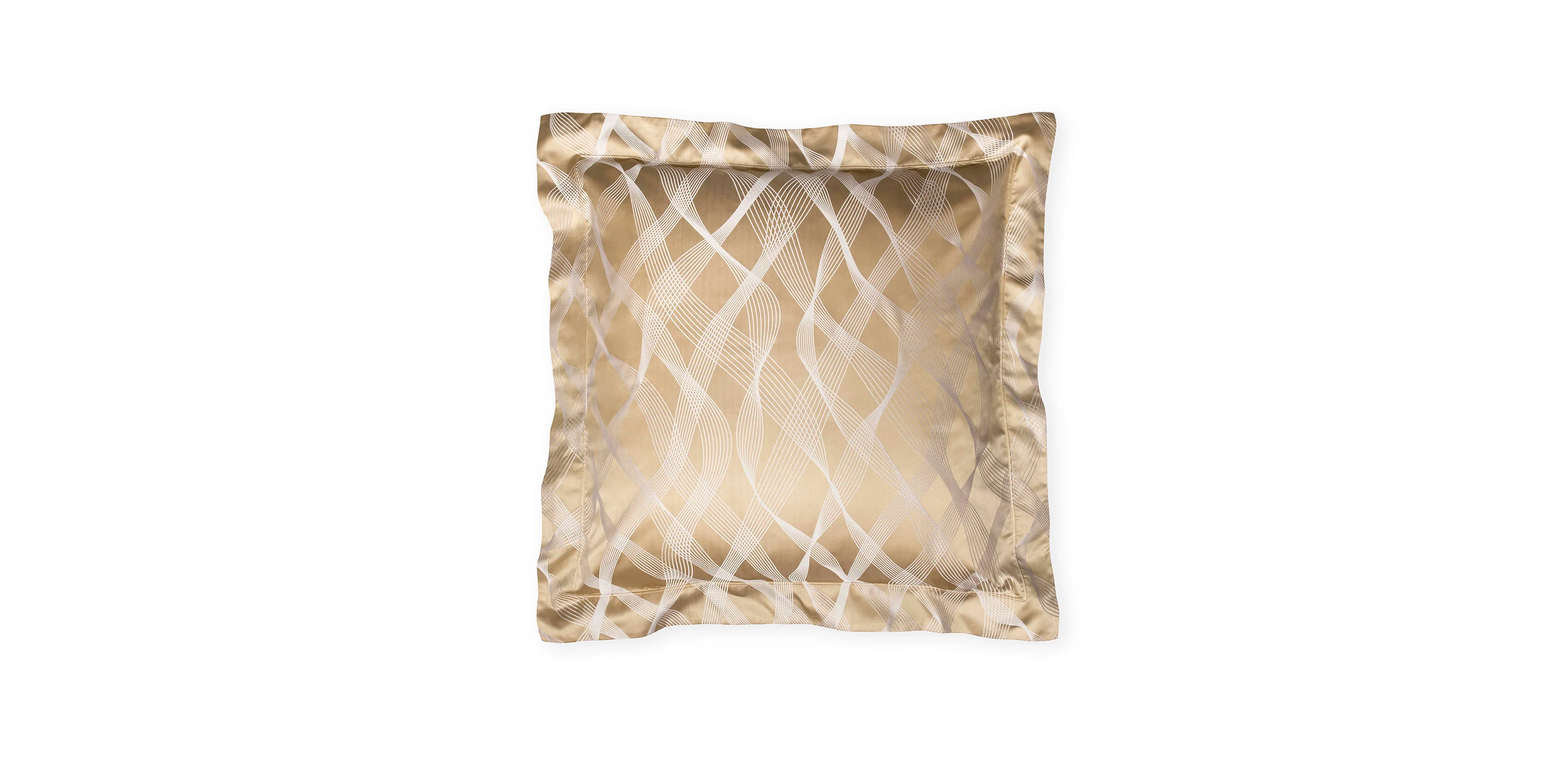 Rubans Gold Silk Cotton Pillowcase - Image 3