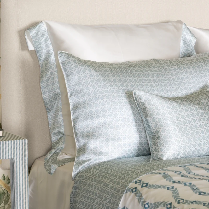 Rattan Blue Silk Flat Sheet - Image 3