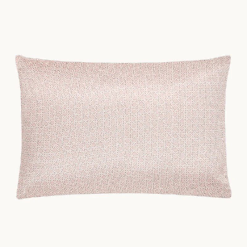 Silk Rattan Set, Piped Pillowcase & Eye Mask Pink - Image 5