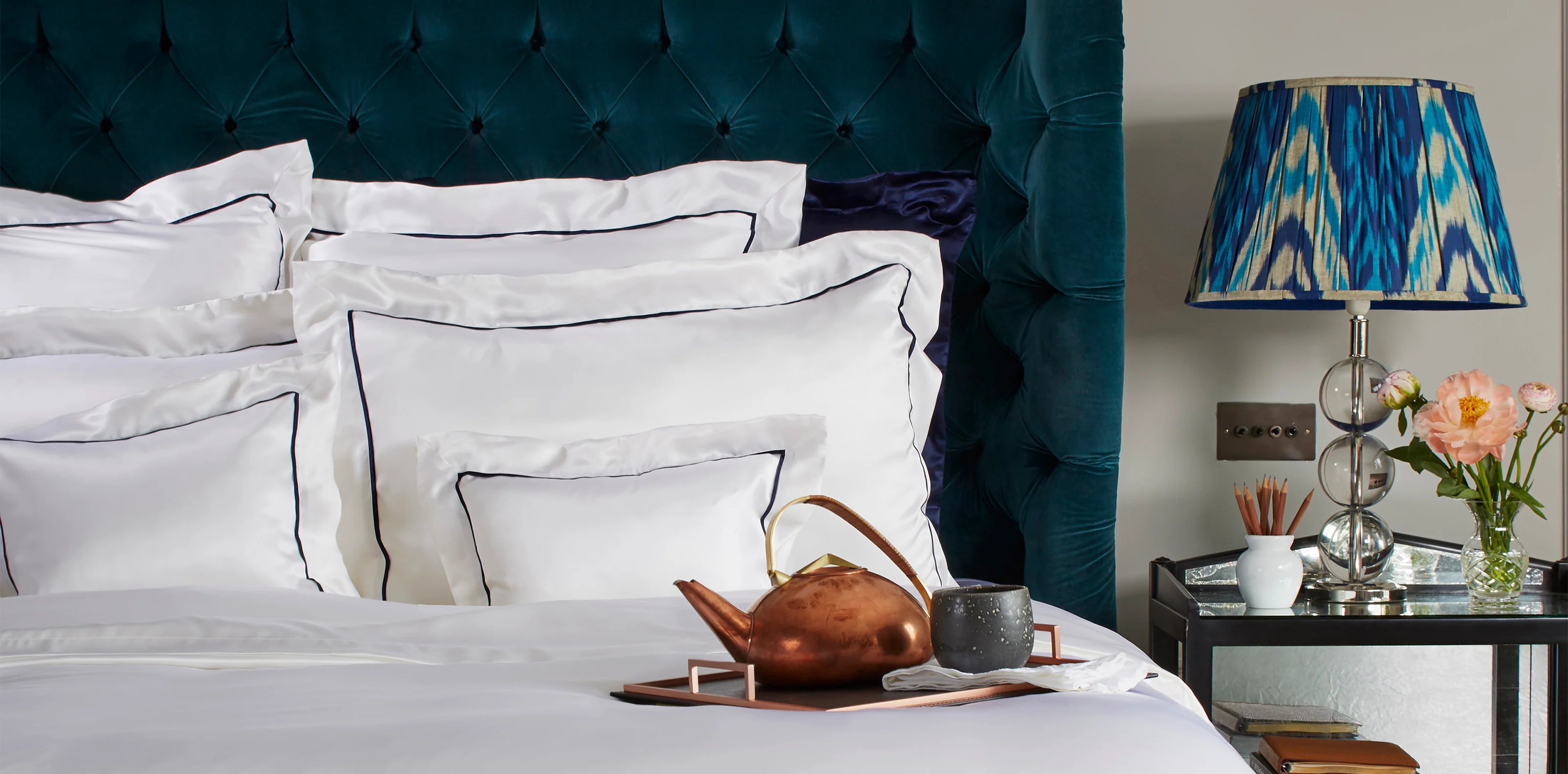 St Tropez White Silk Duvet Cover - Image 2